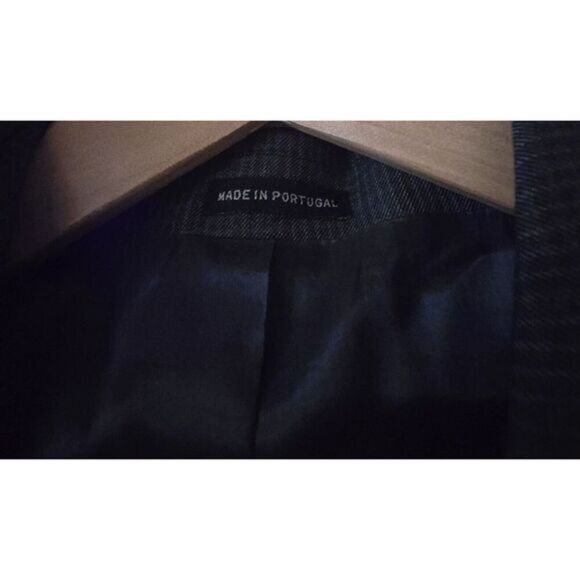 John Varvatos USA Blazer/Sport Coat Gray Black Wool 44L 2 Button as is - Picture 5 of 8